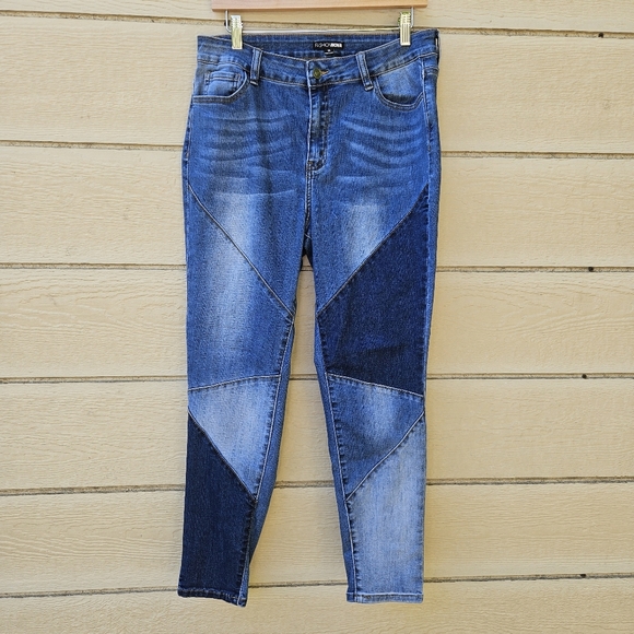 Fashion Nova patchwork classic high waist skinny jeans size 15 - Picture 1 of 5